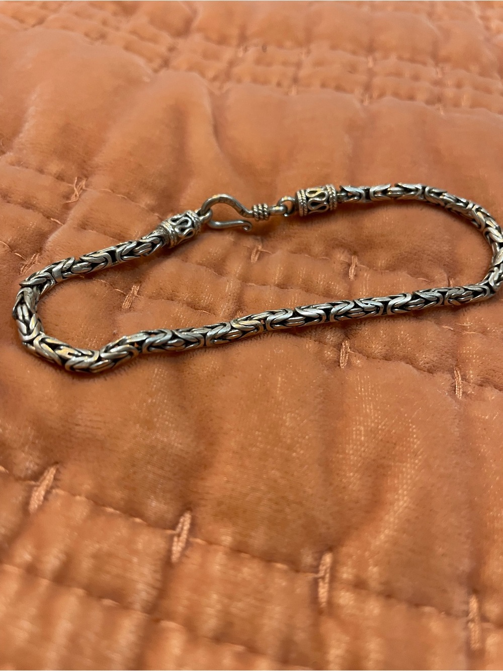 Intricate Silver Byzantine Chain Bracelet